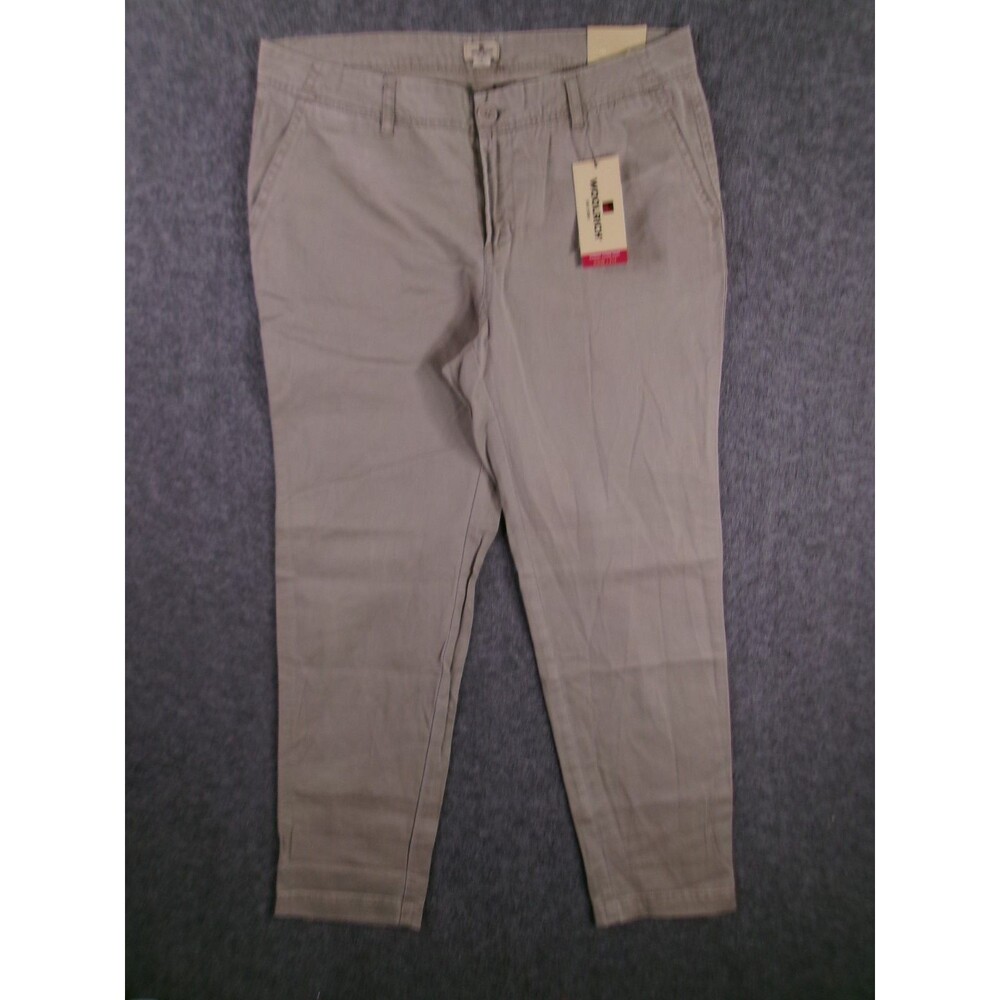Woolrich Pants Women 8 Beige Sunday Chino Stretch Casual Khaki Relaxed Fit